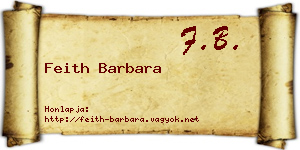 Feith Barbara névjegykártya